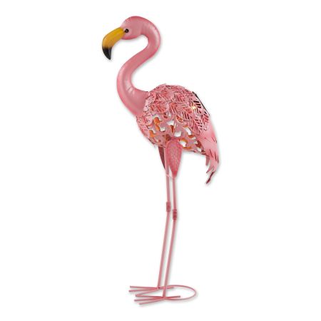 STANDING TALL SOLAR FLAMINGO STATUE